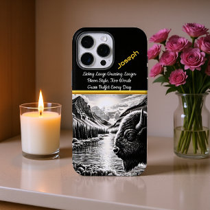 Majestueuze Buffalo bij een rustige rivier iPhone 16 Pro Max Hoesje