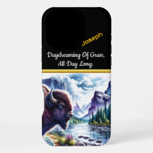 Majestueuze Buffalo bij een rustige rivier iPhone 16 Pro Max Hoesje
