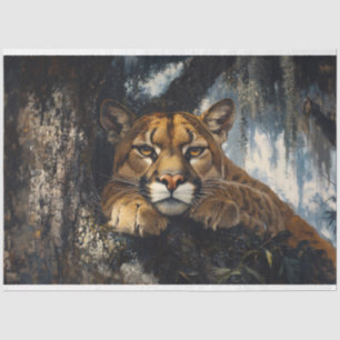 Majestueuze Cougar in Forest Decoupage Tissuepapier