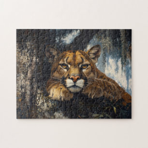 Majestueuze Cougar in het bos Legpuzzel