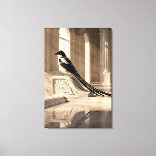 Majestueuze Ekster in Klassiek Paleis Canvas Afdruk