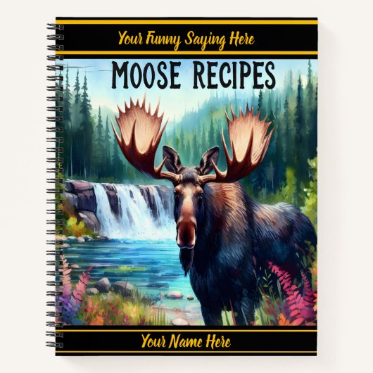 Majestueuze eland bij een rustige waterval in de h notitieboek (Voorkant)