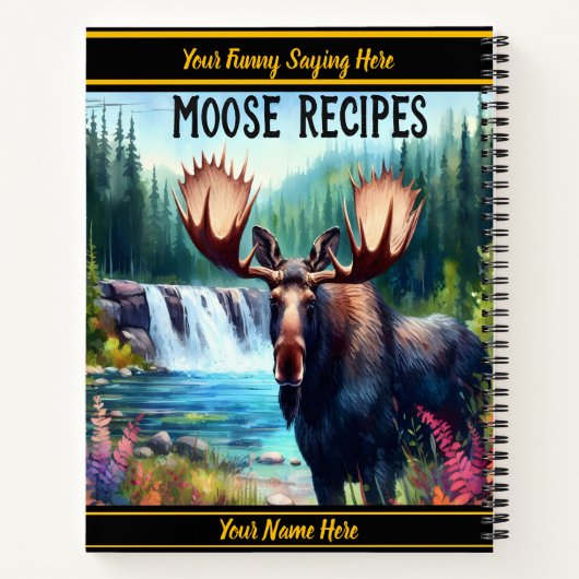 Majestueuze eland bij een rustige waterval in de h notitieboek (Achterkant)