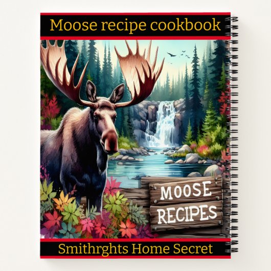 Majestueuze eland bij een serene waterval in de he notitieboek (Achterkant)