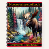 Majestueuze eland bij een waterval in de herfst notitieboek (Voorkant)