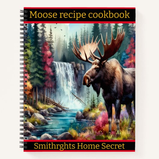 Majestueuze eland bij een waterval in de herfst notitieboek (Voorkant)