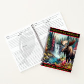 Majestueuze eland bij een waterval in de herfst notitieboek (Binnen)