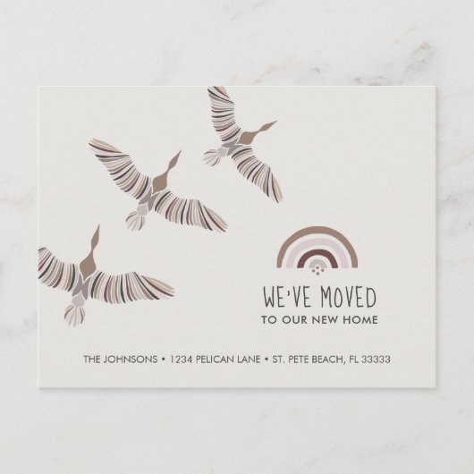 Majestueuze Ganzen We Zijn Verhuisd Naar Ons Nieuw Aankondigingskaart (Voorkant)