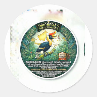Majestueuze Gehelmde Neushoornvogel Kunst - Ernsti Ronde Sticker