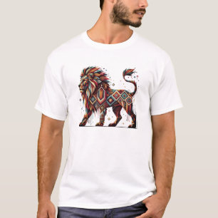 Majestueuze geometrische leeuw - laat je innerlijk t-shirt