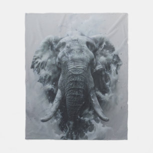 Majestueuze geschilderde olifantenspetters fleece deken
