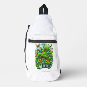 Majestueuze Giraffe in Forest Harmony Sling Bag