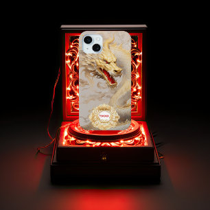 Majestueuze Golden Dragon en Ivoor iPhone 15 Mini Hoesje