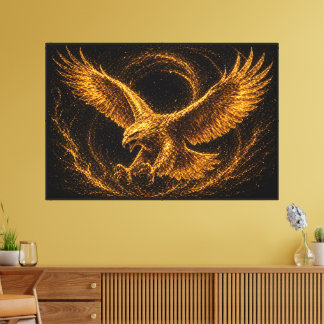 Majestueuze Gouden Adelaarsvisie en Overwinning Canvas Afdruk