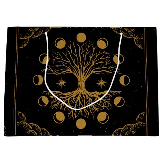 Majestueuze gouden boom van het leven groot cadeauzakje (Voorkant)