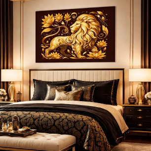 Majestueuze Gouden Leeuw Perfect Poster