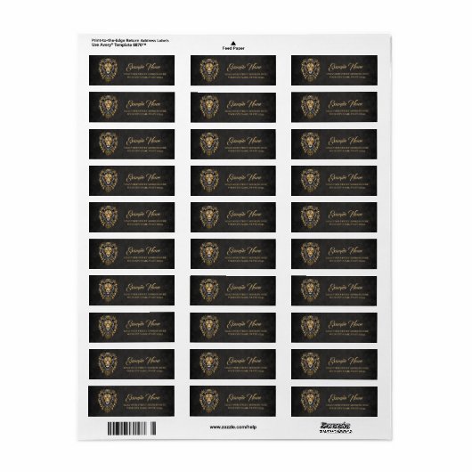 Majestueuze gouden leeuwenkop met zwarte manen. Fi Etiket (Full Sheet)