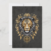 Majestueuze gouden leeuwenkop met zwarte manen. kaart (Achterkant)