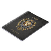 Majestueuze gouden leeuwenkop met zwarte manen notitieboek (Linkerzijde)