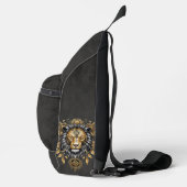 Majestueuze gouden leeuwenkop met zwarte manen. sling bag (Rechts)