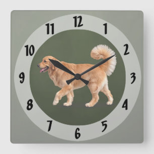 Majestueuze Goudkleurige Retriever Vierkante Klok
