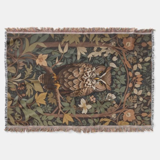 Majestueuze Great Horned Owl Forest Deken (Voorkant)