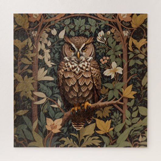 Majestueuze Great Horned Owl Forest Legpuzzel (Verticaal)