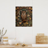 Majestueuze Great Horned Owl Forest Poster (Keuken)