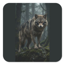 Majestueuze grijze wolf sticker – Wildernis gesche