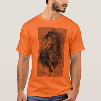 Majestueuze hengst in saffraan: vet en elegant T-s T-shirt