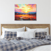 Majestueuze Herfst Plateau in Sunset Fine Art Canvas Afdruk (Insitu (Slaapkamer))
