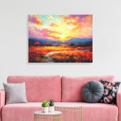Majestueuze Herfst Plateau in Sunset Fine Art Canvas Afdruk (Insitu (Woonkamer))