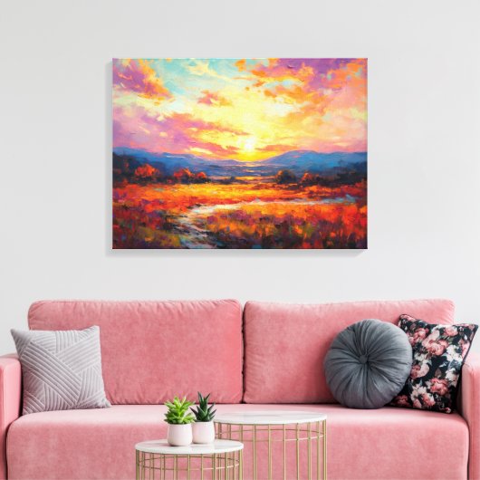 Majestueuze Herfst Plateau in Sunset Fine Art Canvas Afdruk (Insitu (Woonkamer))