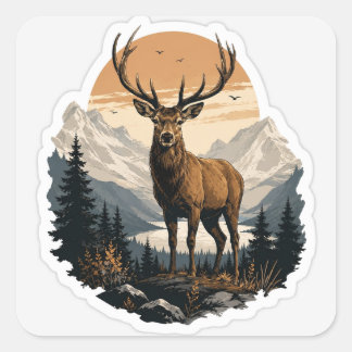 Majestueuze Hert Sticker | Wilde Dieren Natuur Vec