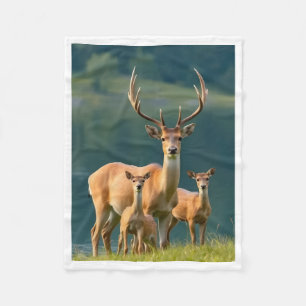 Majestueuze Hertengezin Bos Vlies Babydeken Fleece Deken
