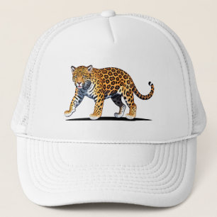 Majestueuze Jaguar Illustratie met Levendig Vachtp Trucker Pet