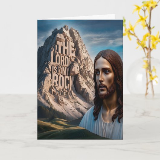 Majestueuze Jezus: Bewaker van de Berg Kaart (Gele Bloem)