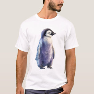 Majestueuze Keizer Pinguïn Kuiken Ijsblauw Mannen T-shirt