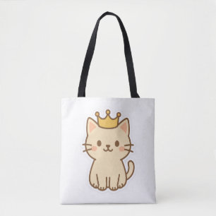 Majestueuze knuffelkat met een kroon draagtas