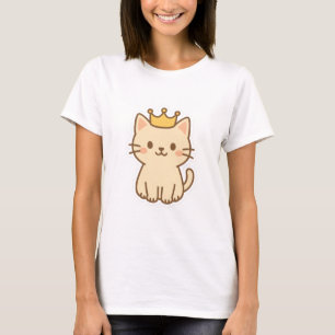 Majestueuze knuffelkat met een kroon t-shirt