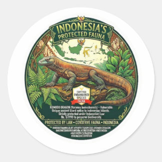 Majestueuze Komodo-draak Kunst - Iconische Indones Ronde Sticker