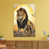Majestueuze Leeuw Canvas Afdruk (Insitu (Woonkamer))