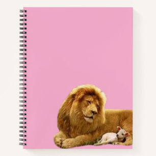 Majestueuze Leeuw en Lam Inspirerende Wilde Dier Notitieboek