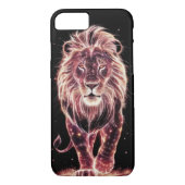 Majestueuze Leeuw in gloeiende Wireframe Art Case-Mate iPhone Case (Achterkant)