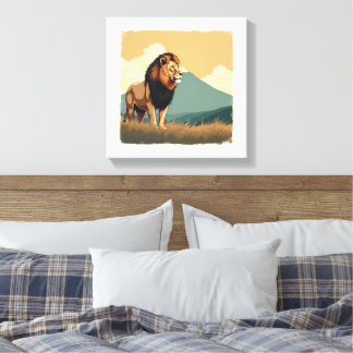 Majestueuze Leeuw Muurkunst Canvas Afdruk