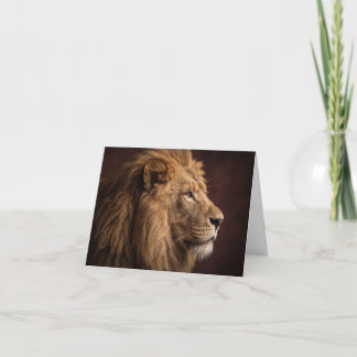 Majestueuze Leeuw Profiel Wenskaart Kaart