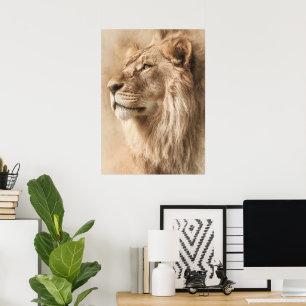 Majestueuze Leeuw Safari Muur Kunst Poster