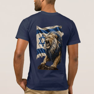 Majestueuze Leeuw van Juda met Israëlische Vlag T-shirt