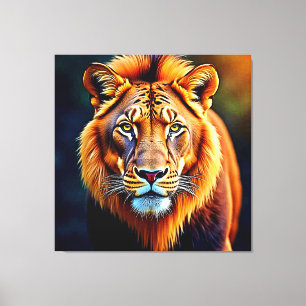 Majestueuze Leeuw: Ziel van de Wilde Koning Kunst Canvas Afdruk