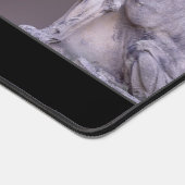 Majestueuze leeuwen als elegante stenen beelden be bureaumat (Hoek)